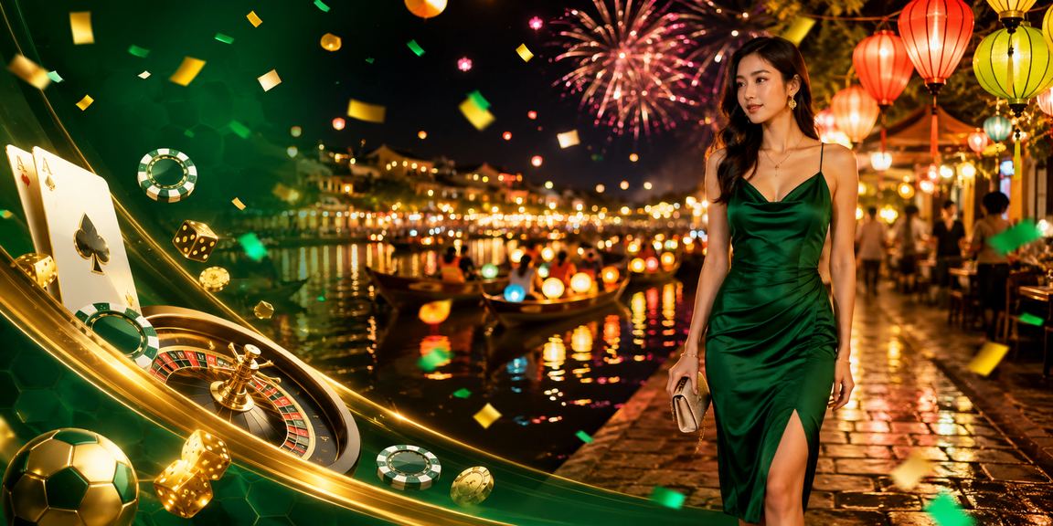 Khu chợ đêm Hội An minh họa bối cảnh đọc điều khoản giải trí trực tuyến